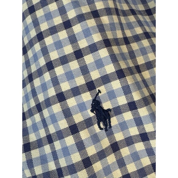 Polo Ralph Lauren XL Blue White Gingham Check Long Sleeve Button Down Preppy - Picture 9 of 9